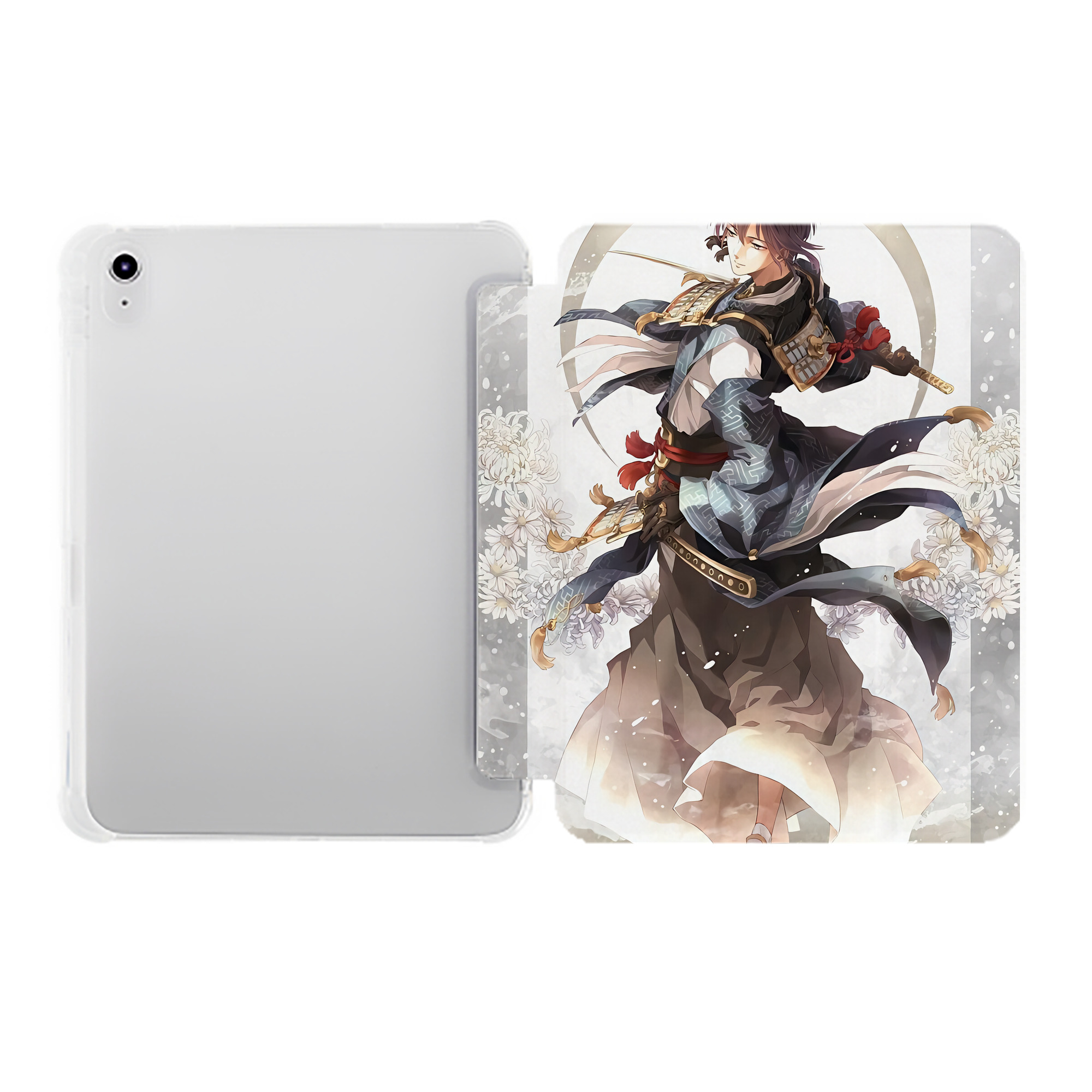 （画像用） 刀剣乱舞 Touken Ranbu IPad ケース ペン収納付き 三つ折りスタンド PUレザー×シリコン 対応機種9.5/10.5/10.9インチ